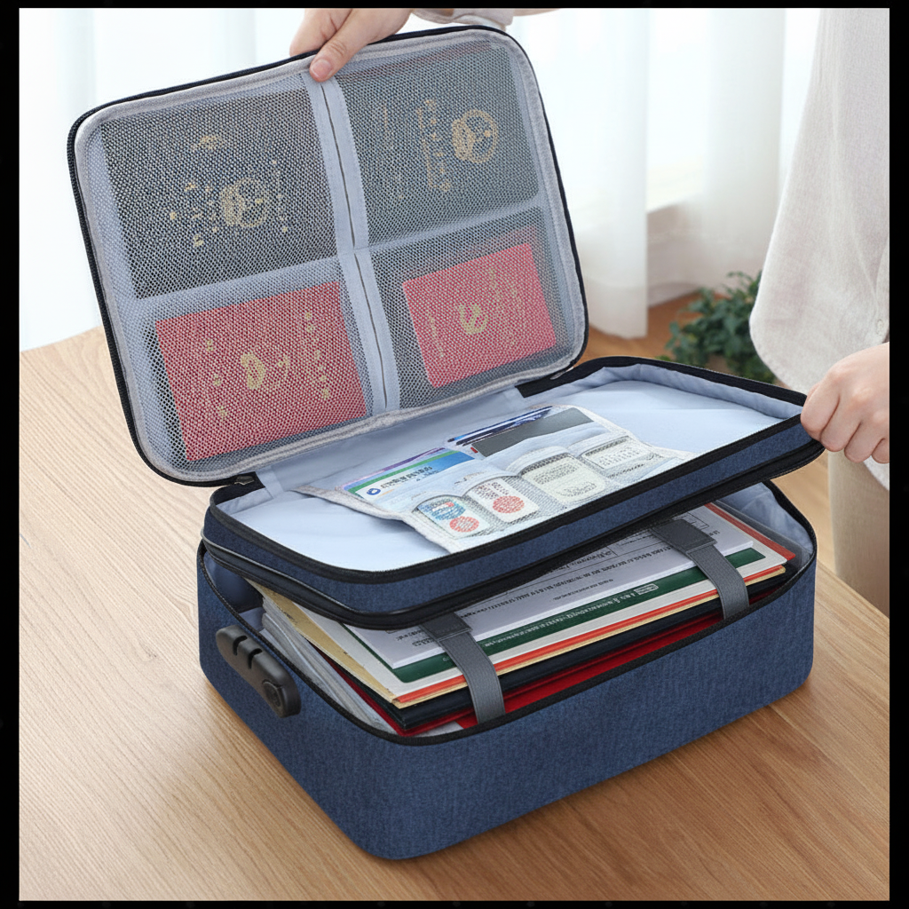 Waterproof Document Organizer Bag — Travel & Home Safe Storage