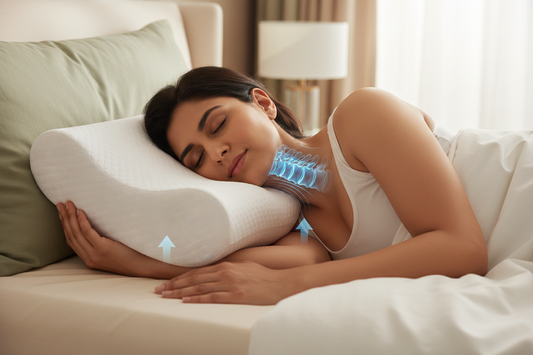 Memory Foam Solid Orthopaedic  Pillow White