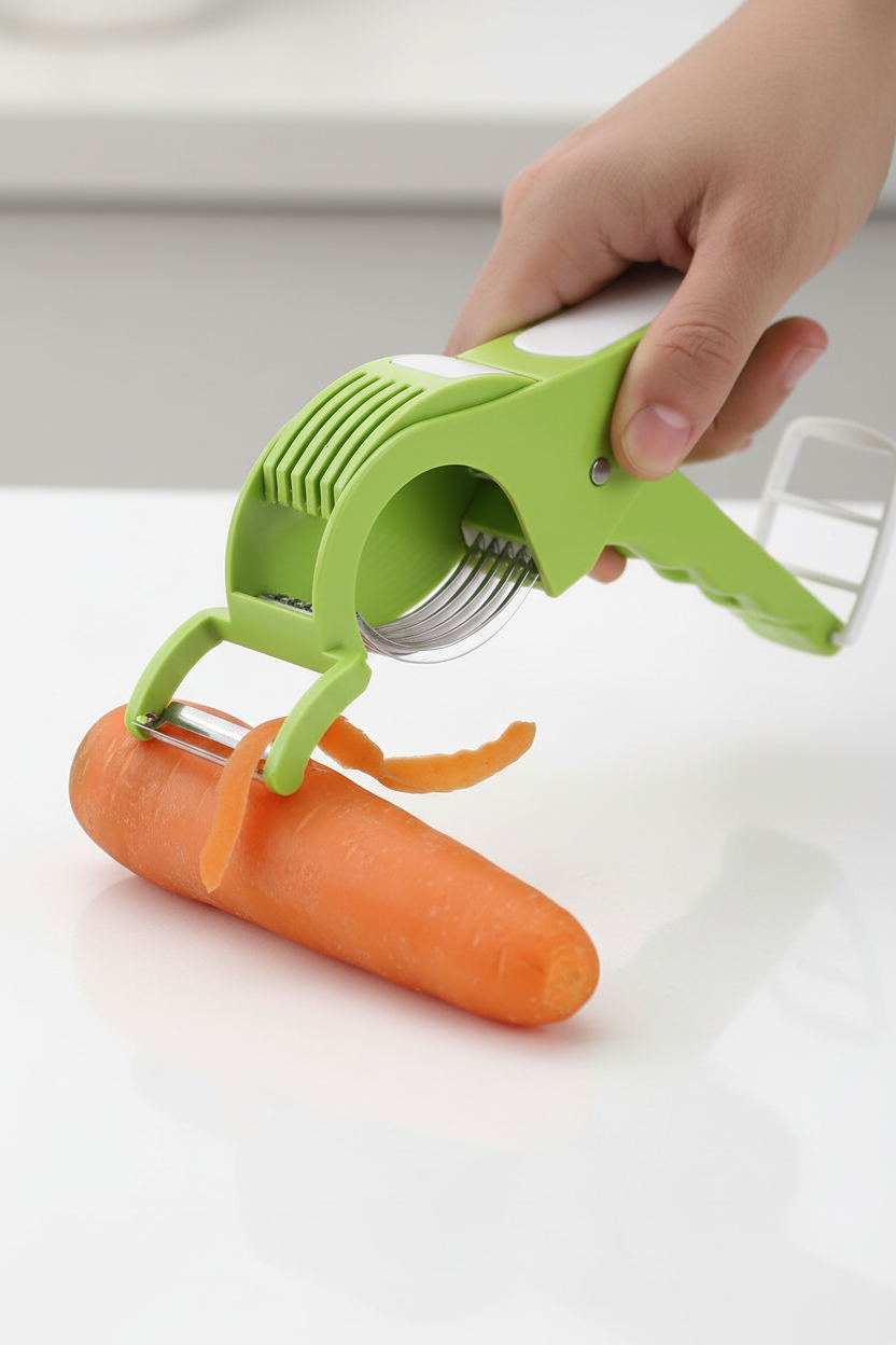 Vegetable Cutter 5 Sharp Blade with Peeler 2 in 1 - Multicolour