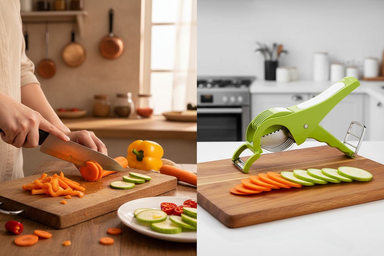 Vegetable Cutter 5 Sharp Blade with Peeler 2 in 1 - Multicolour